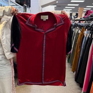 Gucci Red and Black Casual Button Down Shirt
